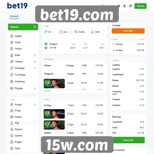 Avaliação da interface de usuário no bet19.com
